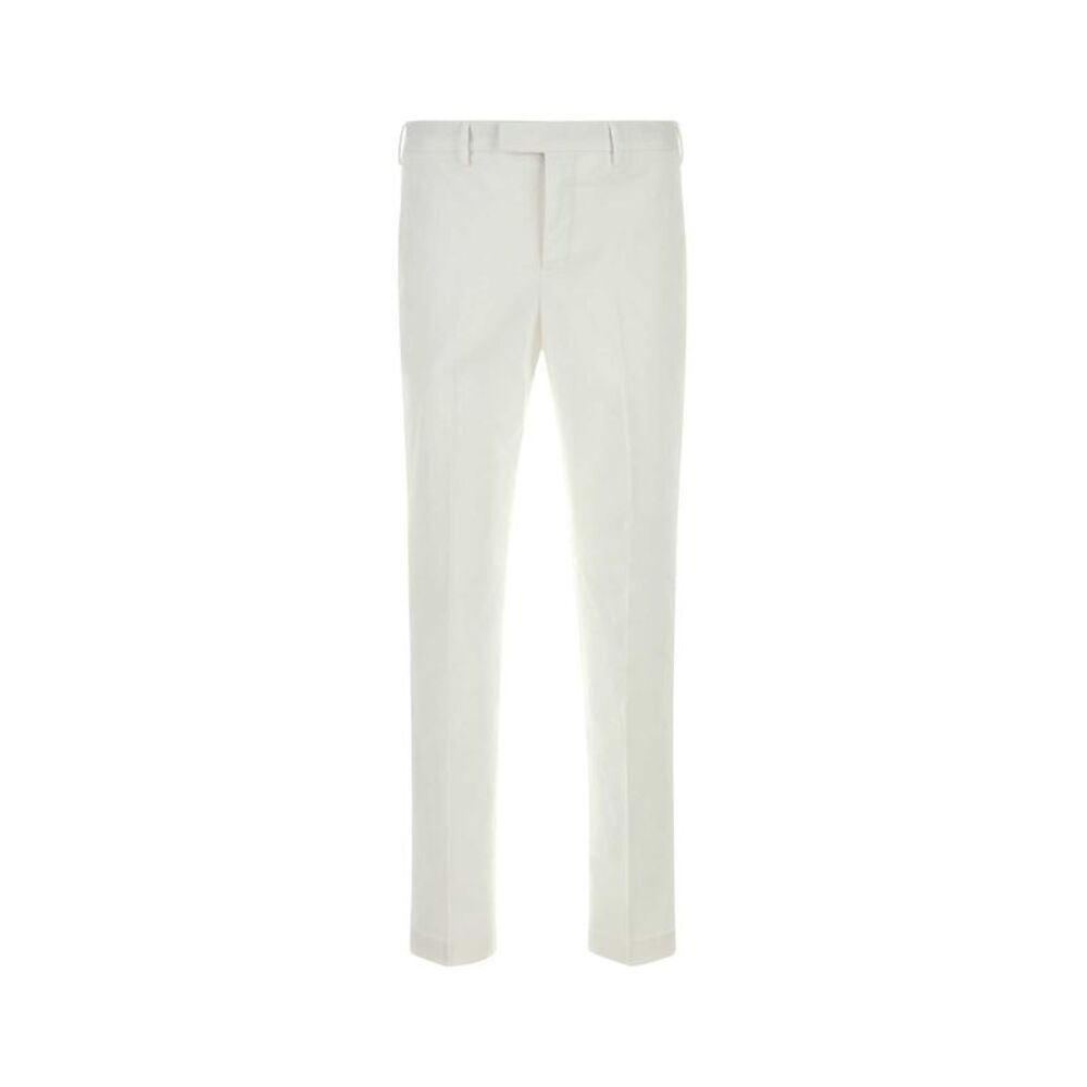 Pt Torino Men White Stretch Cotton Pant